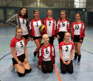 Oberer Reihe: Malin Schultz, Carolina Gellrich, Hanna Heller, Kyra Gassner, Enya Kilian. Untere Reihe: Indra Meyer, Freidricke Keller, Laura Kutzner